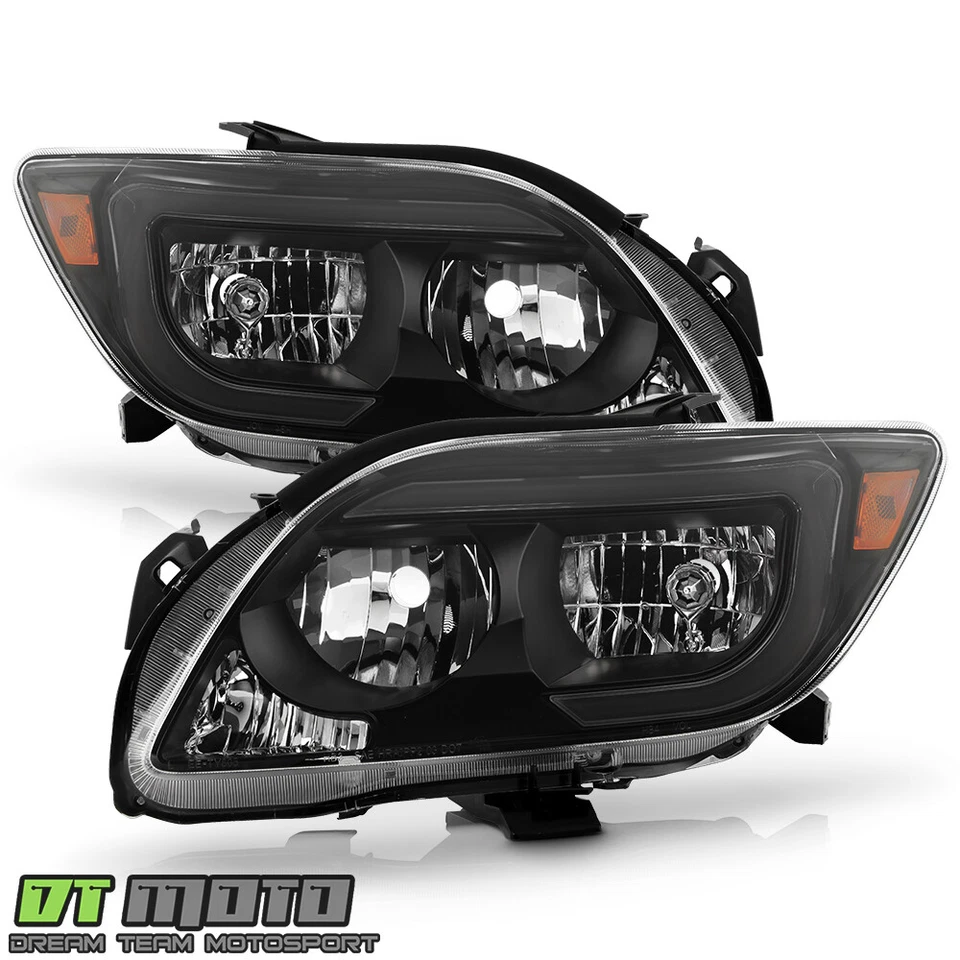 For 2005 2006 2007 Scion tC LED Tube Black Headlights Headlamps Pair Left+Right - Image 3 of 4