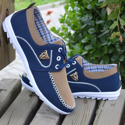 Men Canvas Driving Shoes Breathable 