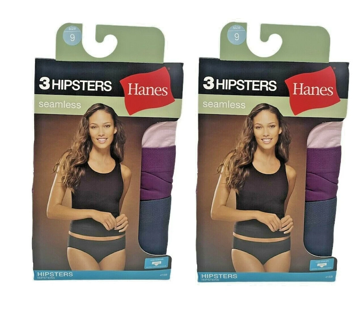 2 Packs Hanes Seamless Hipsters Size 9 No Panty Line Underwear (6