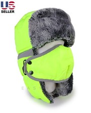 Winter High Visual Safety Reflective Trapper Hat Trooper Aviator Russian Hat Ski