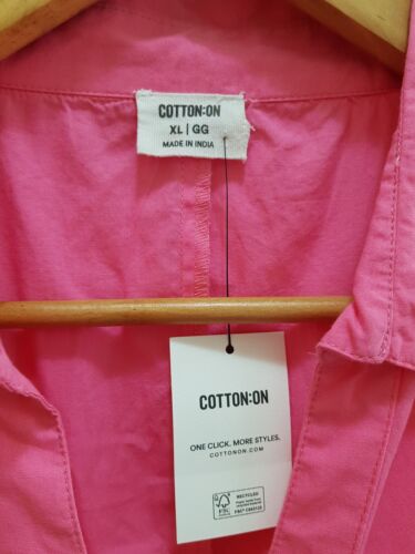 COTTON ON Collared A-Line Short Dress Button Down Sleeveless Pink NWT Size XL - Picture 6 of 11