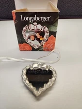 New Longaberger Pewter Heart Shape with Frame Basket Tie-On ornament