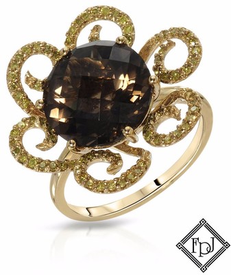 Fpj Ring FPJ Ring 5.75ctw Fancy Intense Yellow Enhanced Diamonds & Topaz Yellow ...