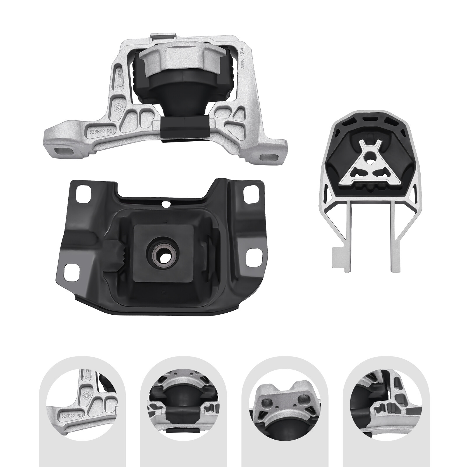 3Pcs Engine Motor Transmission Mount Kit For Ford Focus 2.0L L4 2012-2017 2018