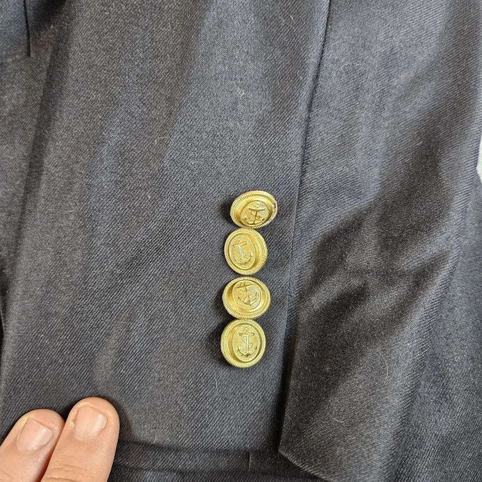 Abrigo deportivo J Crew Ludlow para hombre 44R negro Loro Piana lana blazer botón dorado Foto 3 de 4