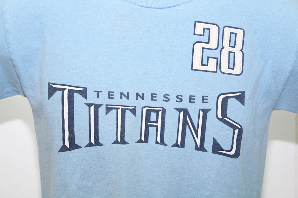 Camiseta Vintage Tennessee Titans #28 Chris Johnson Reebok NFL Jersey Juvenil Pequena - Imagem 2 de 4