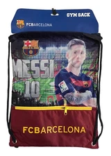 Messi Cinch Maroon Backpack Mochila Book Bag Gym drawstring Sack Fcb Barcelona