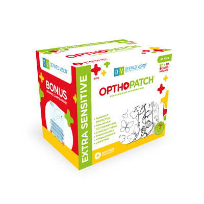 Opthopatch Color Your Own Adhesive Eye Patch for Kids 40 Pack + 1 Rewards Chart