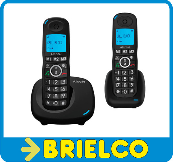 TELEFONO INALAMBRICO DUAL FIJO ALCATEL NEGRO TECLAS GRANDES MANOS LIBRES BD5404