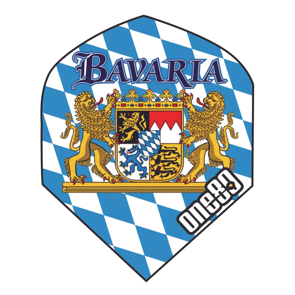 Dart 3,6 oder 9 Stück One80 Flights - Bayern - Bavaria - Weiß Blau