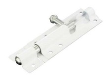 White 4” Door (Tower) bolt with fixings 100mm new