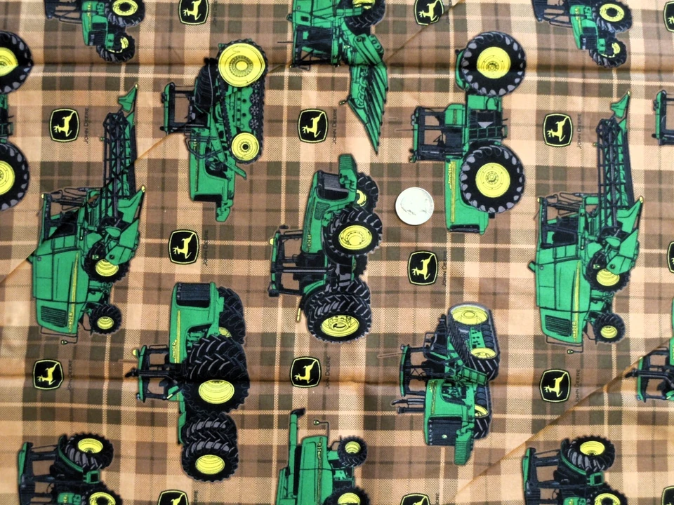 Springs Plaid Fabric CP28688 "Traditional Tractors & Plaid All Over" .9 Yard 35" - Image 3 of 4