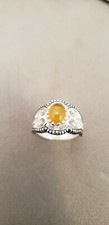 Filigree Amber Ring in sterling Silver