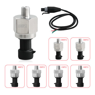 #ad 100 1600PSI 1 8quot; NPT Pressure Sensor Sender W Connector Pigtail for Oil Fuel Gas $16.72