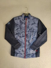 Cutter Buck Womens Jacket Medium Blue Full Zip Long Sleeve Mock Neck Pockets