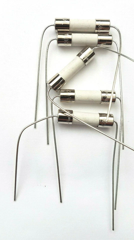 GENERIC Fuse 1a 250v Antisurge HBC 20mm x 5mm T1a H 250V Axial Ceramic With leads x5pcs