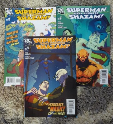Run Of 3 DC Superman First Thunder Shazam Comics #2-4 2005-2006 Bagged & Boarded