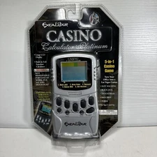 Excalibur Casino "Calculator" Work Toy 5-In-1 Handheld Casino Game NIP