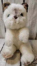 Hosung Paw Palz White Siamese kitten plush Cat Blue Eyes Realistic 2008 w/ Sound