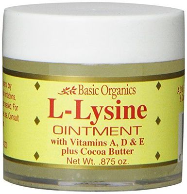 L-Lysine Ointment for Cold Sores .875oz Basic Organics  PHARMACY FRESH! ~~