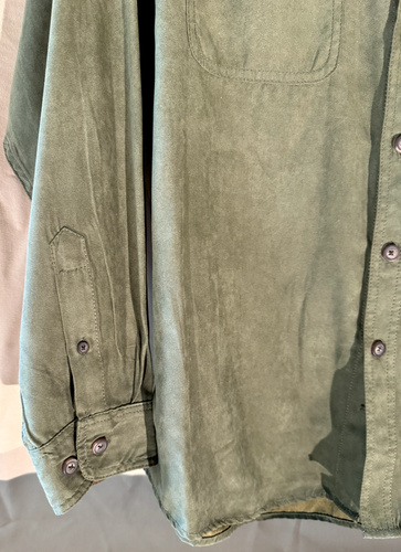 Faux Suede Olive Green Buttondown -Mens Size Medium- Clearwater Outfitters Shirt - Picture 2 of 15