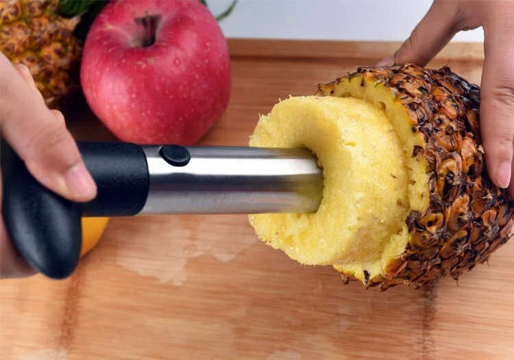Herramienta de cocina fácil de acero inoxidable piña fruta cortador cortador pelador uso Foto 3 de 4