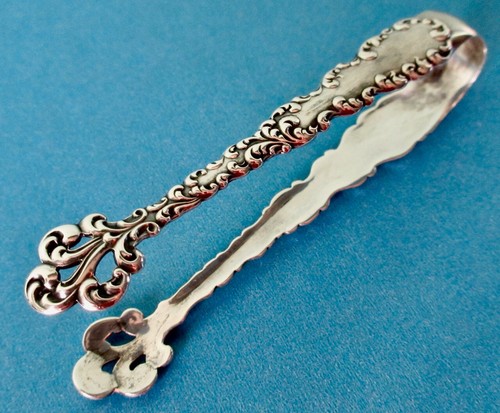 R. Wallace & Sons Antique American Sterling Silver Sugar Tongs 1890s Hallmarked