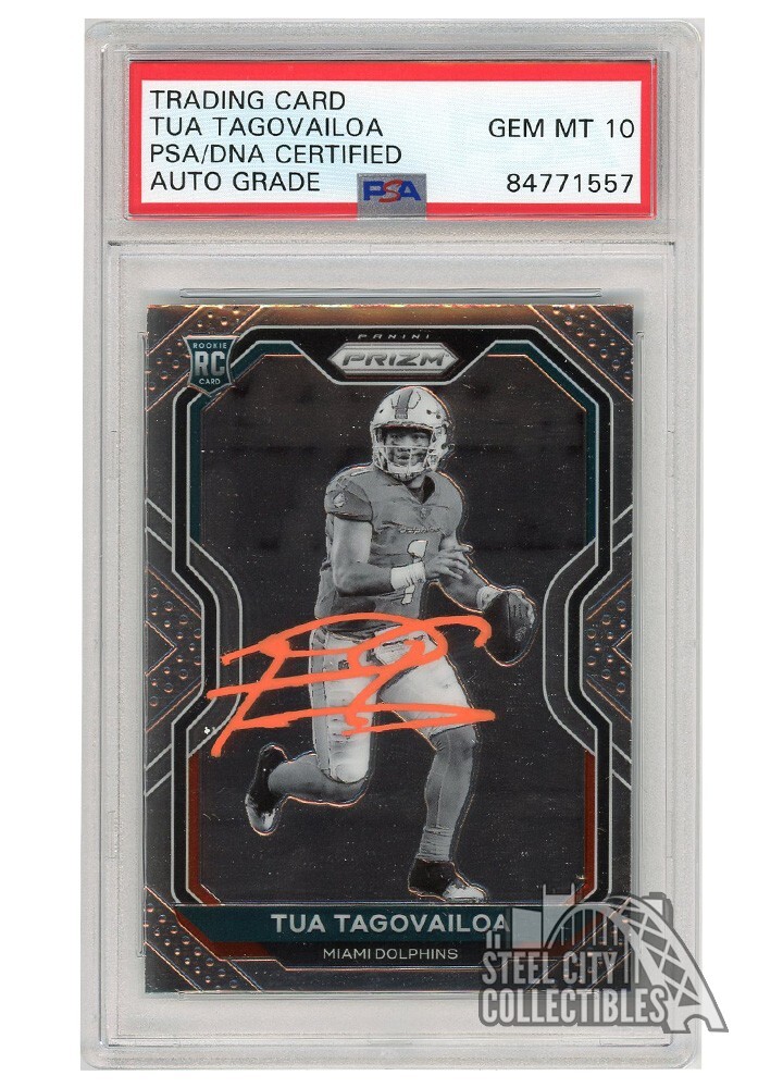 Tua Tagovailoa 2020 Prizm Variation SP Auto RC Card #339 PSA/DNA 10 (Orange)