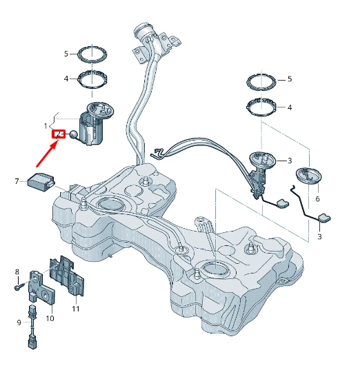 NUEVO VOLKSWAGEN GOLF 5G MK7 UNIDAD DE ENTREGA DE COMBUSTIBLE CALIBRE 5Q0919673F ORIGINAL Foto 2 de 4