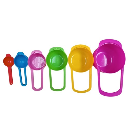 6 Pieces Colorful Measuring Cup Set Cooking Tool Plastic Free Shipping - Picture 9 of 12
