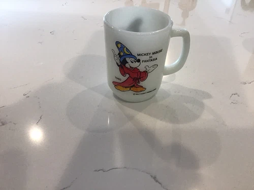 Mickey Mouse Fantasia Milk Glass Mug Pepsi Collector Anchor Hocking Vintage