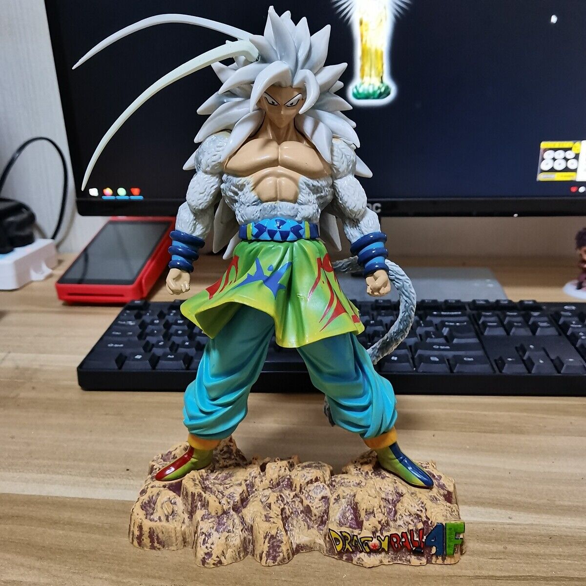 Anime Dragon Ball Z Super Saiyan 5 White Hair Son Gokou PVC Figure NEW NO  BOX