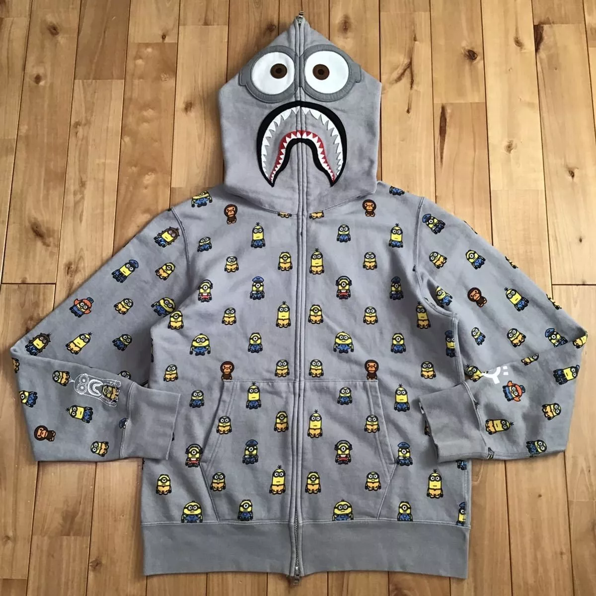 Bape hoodie gray cheap