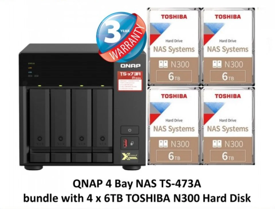 QNAP TS-473A NAS: 8-64TB Customizable Storage Solution | 4-Bay Network Storage - Image 4 of 4