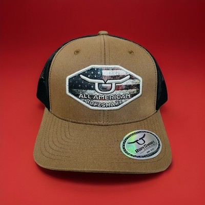 Rope Smart Hat Cap With flag Logo, SnapBack  Mesh-Back Trucker Style NWT