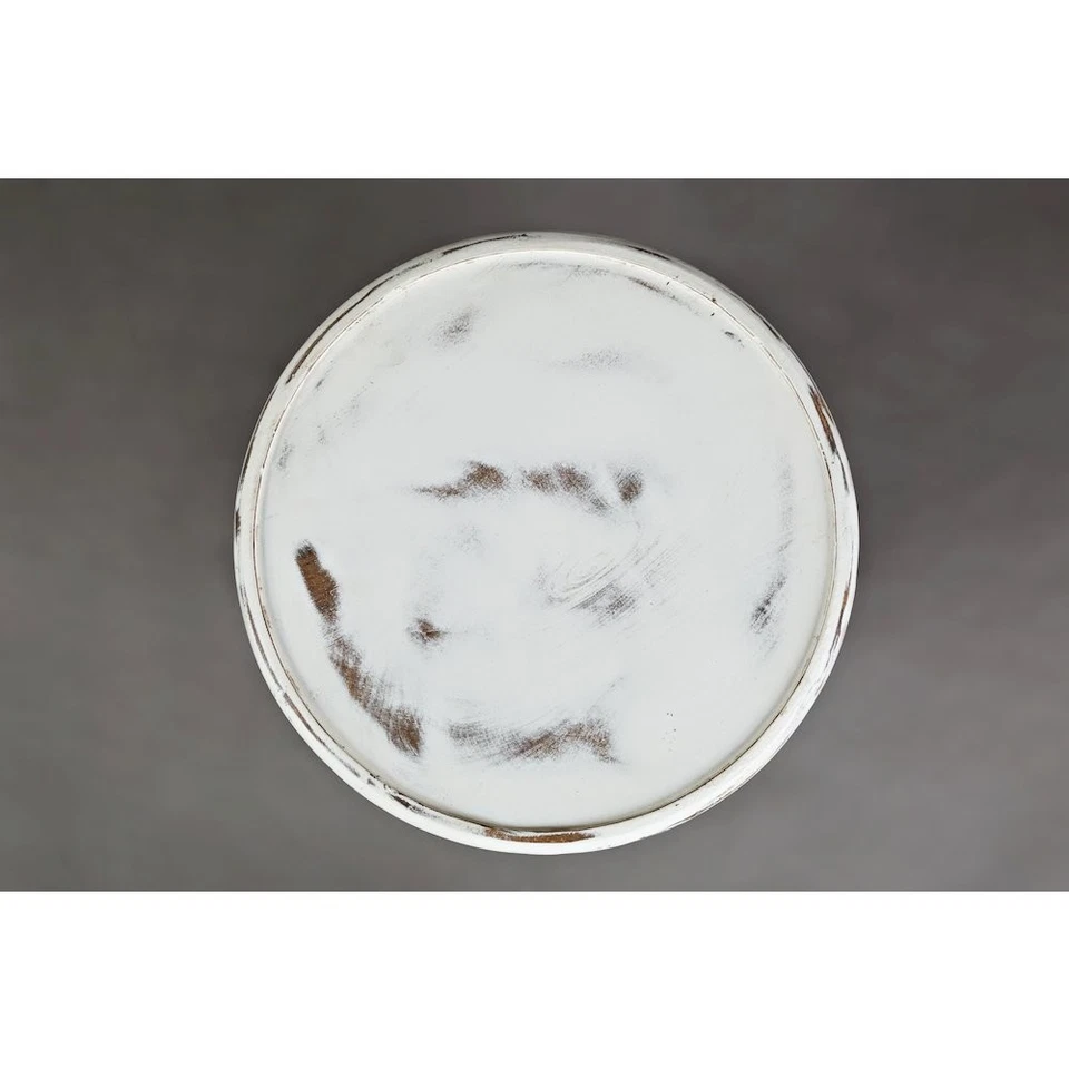 Mesa auxiliar de tambor global de madera dura envejecida Decker Foto 4 de 4