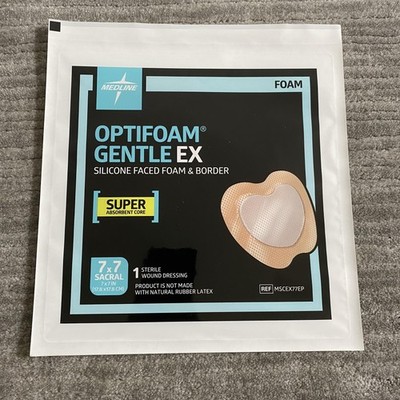 Medline Optifoam Gentle EX Sacral Foam Dressing 7x7 In Silicone Border Wound