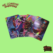 UNO Ultimate Marvel Lot of 4 Cards Holo Foil Spider-Man Iron Man Dr Strange Scar