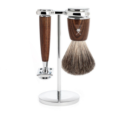 RYTMO 3-Piece Pure Badger Safety Razor Luxurious Modern Shaving Set - Perfect fo