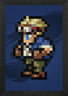FF VII Cid Pixel Sprite Gerahmtes Wandbild Poster Leinwanddruck Bild