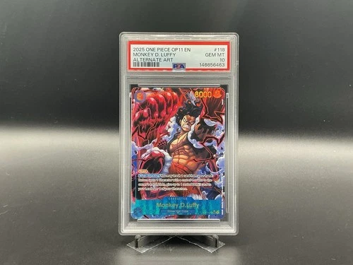 PSA 10 Monkey D. Luffy (Alt Art) A Fist of Divine Speed OP11-118 EN One Piece B5