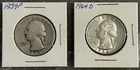 1939 P, 1964 D WASHINGTON QUARTERS, CIRCULATED, UNGRADED