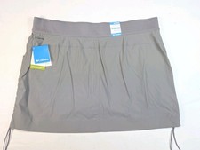 NWT Columbia Women's Gray 2X Anytime Outdoor Casual Skort with Pockets UPF 50