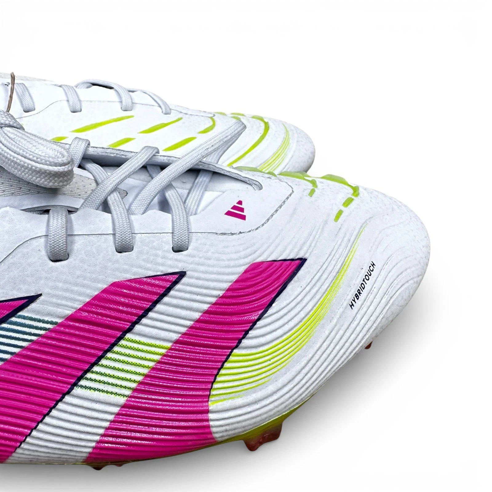 adidas Predator Elite FG side view color detail White Pink Lucid Lemon
