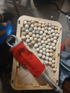 75Antique/Vintage Dimpled Golf Balls, & Bag Shag Ball Picker Upper. Dunlop More