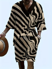 Men s Outfit 2 Piece Set Shirt Shorts Set - Available Sizes 5XL BIG