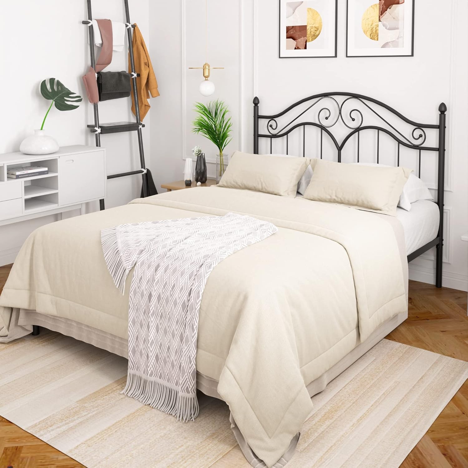 Vintage Platform Bed Metal Headboard Only For Adults, Childs