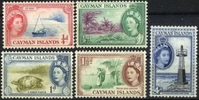 Cayman Islands 1953 Queen Elizabeth Island Scenes MH (SC# 135-138, 142)