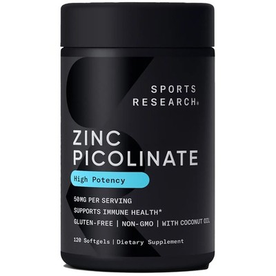 Sports Research Zinc Picolinate - 50mg - 120 softgels