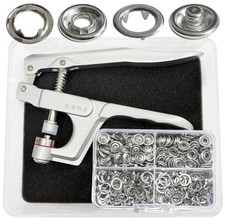 80 Set Metal Snaps with Fastener Pliers Press Tool Kit Setup Jersey Buttons S...